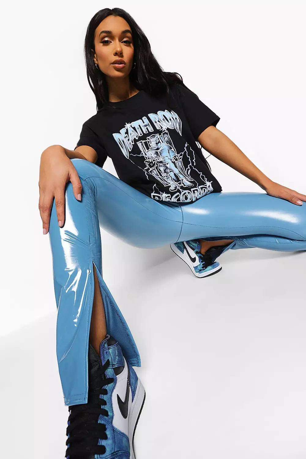 Vinyl Split Hem Leggings