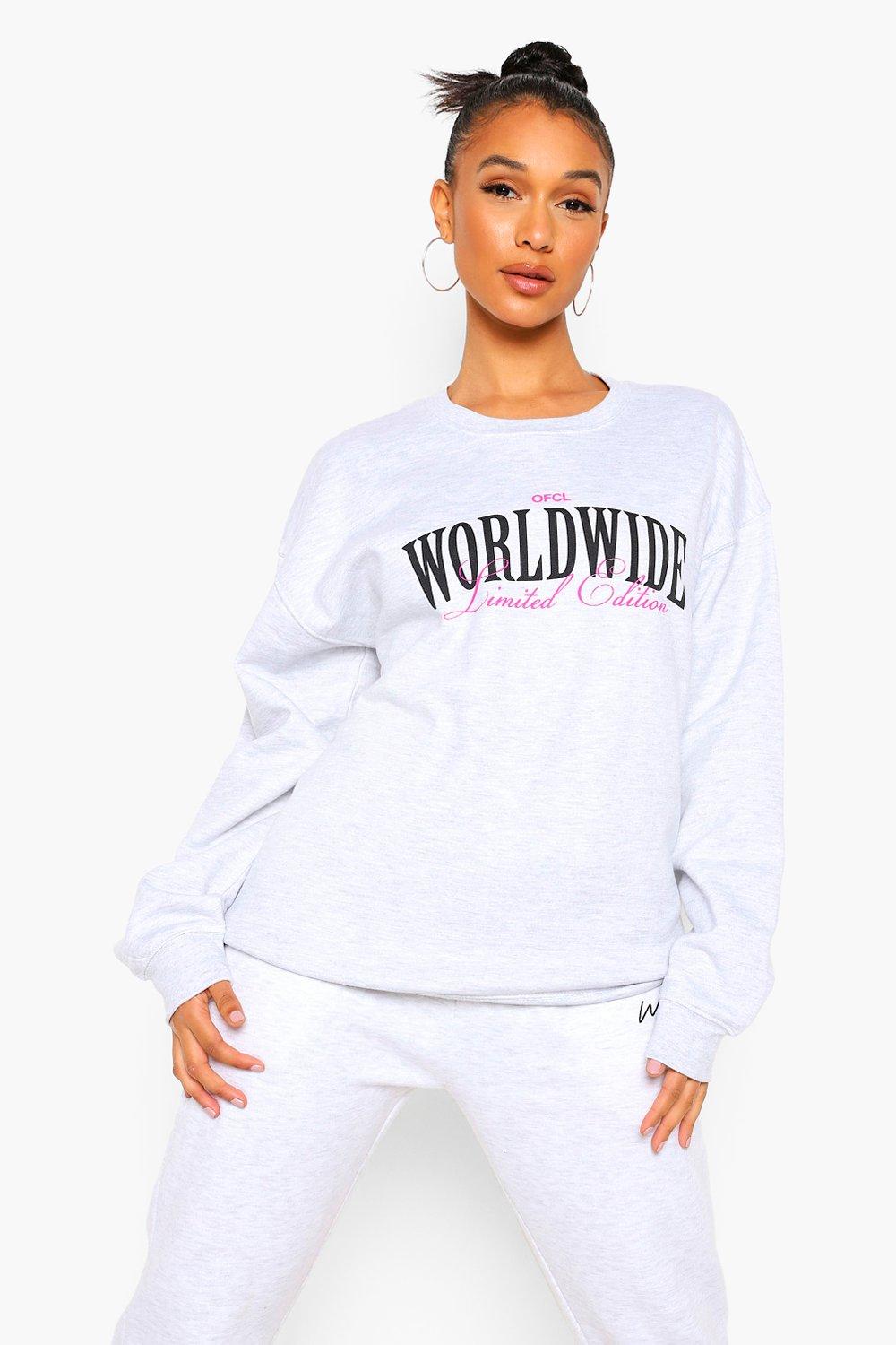 grey slogan sweatshirt