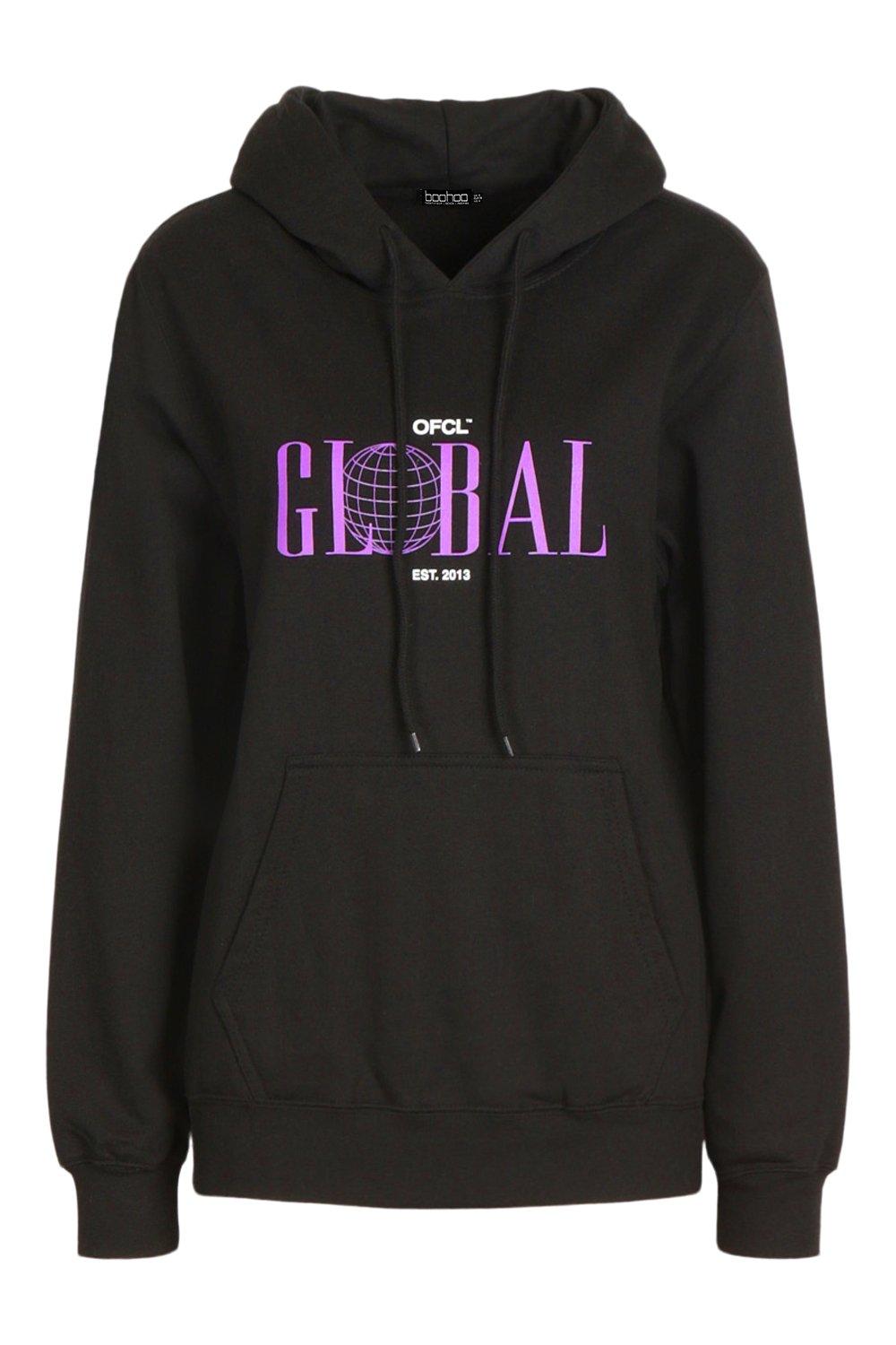 Oversized slogan hoodie deals
