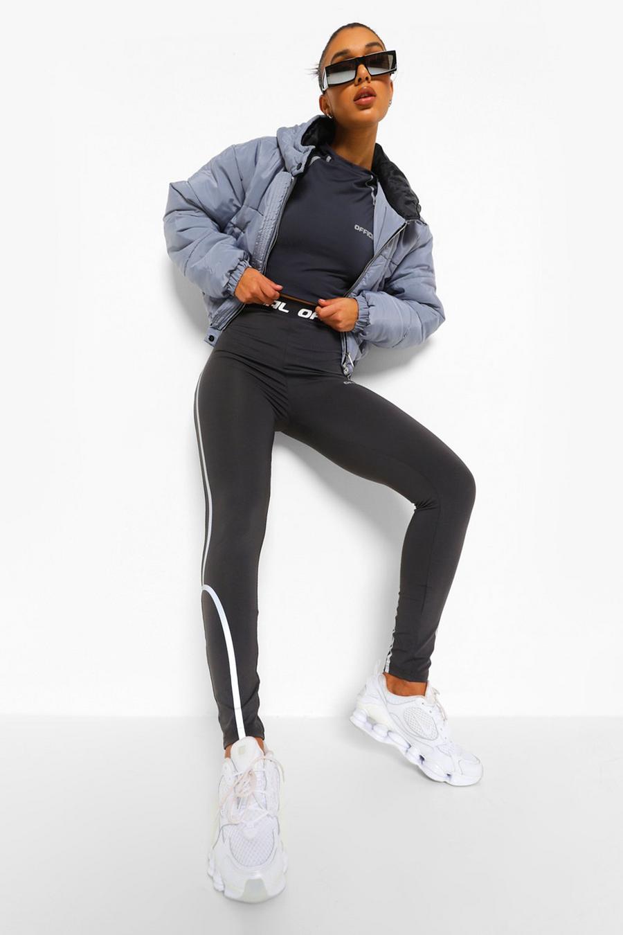 Grey Reflective Active Leggings image number 1