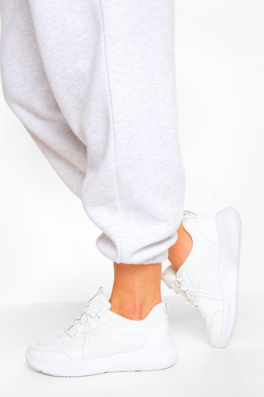 White Basic Running Sneakers image number 1
