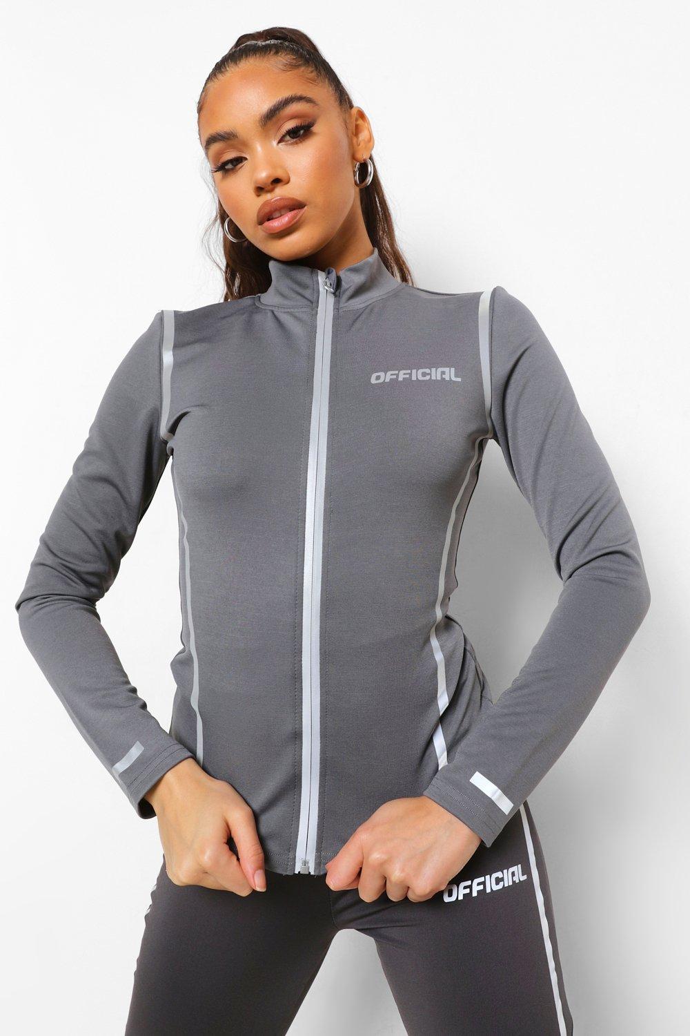 Reflective Running Zip Up Top boohoo IE