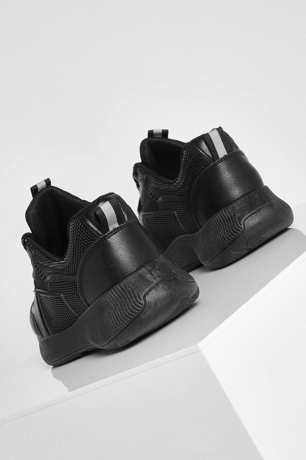 black trainers with straps