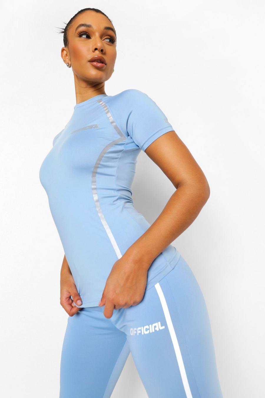 Baby blue Reflective Active Tshirt image number 1
