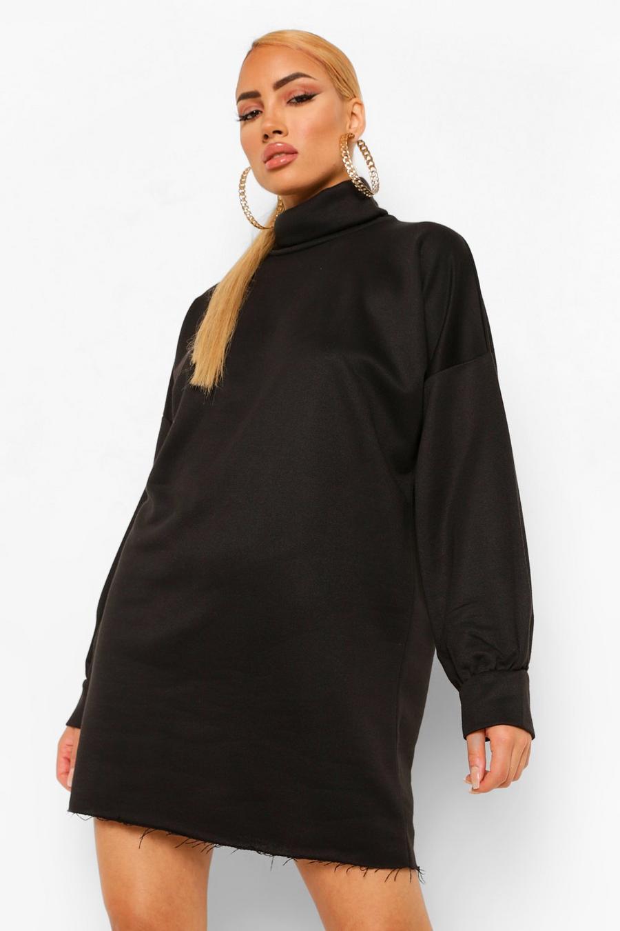 Black Roll Neck Sweater Dress image number 1