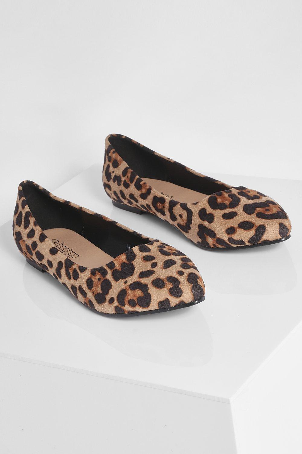 wide width leopard flats