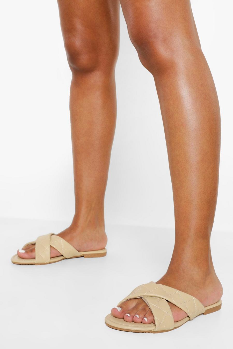 Nude Crossover Quilted Mule image number 1