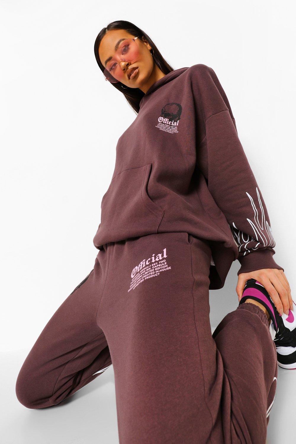 Brown Fashionable Printing Track Suit (Top And Trouser) at Best