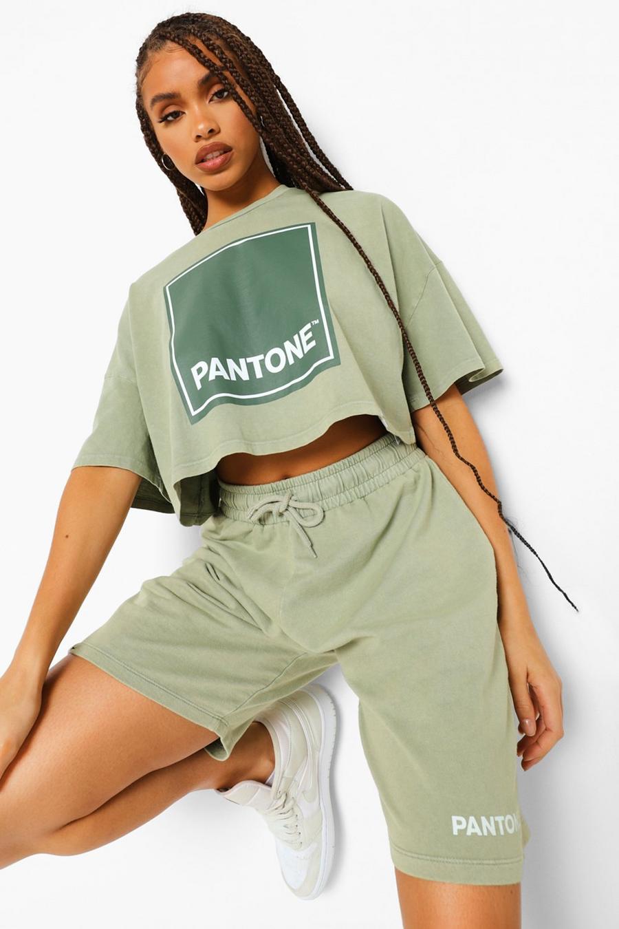 T-shirt court délavé - Pantone, Citron vert délavé image number 1
