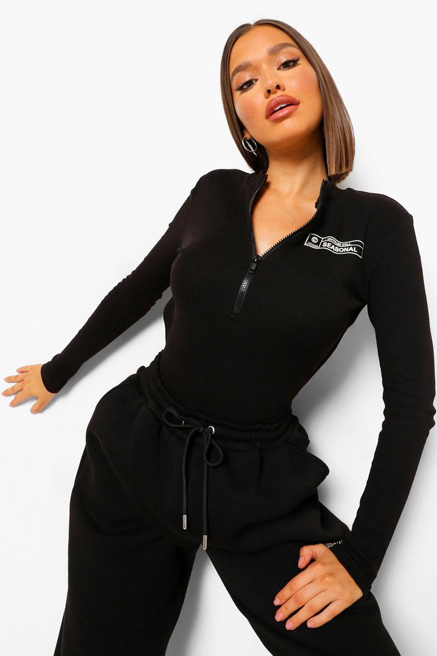 Black Official Printed Bodysuit image number 1