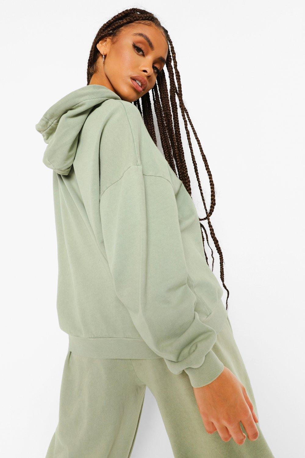 CLOUT COLLECTION ™  Oversized Cotton Hoodie in Acid Washed Neutral Tone