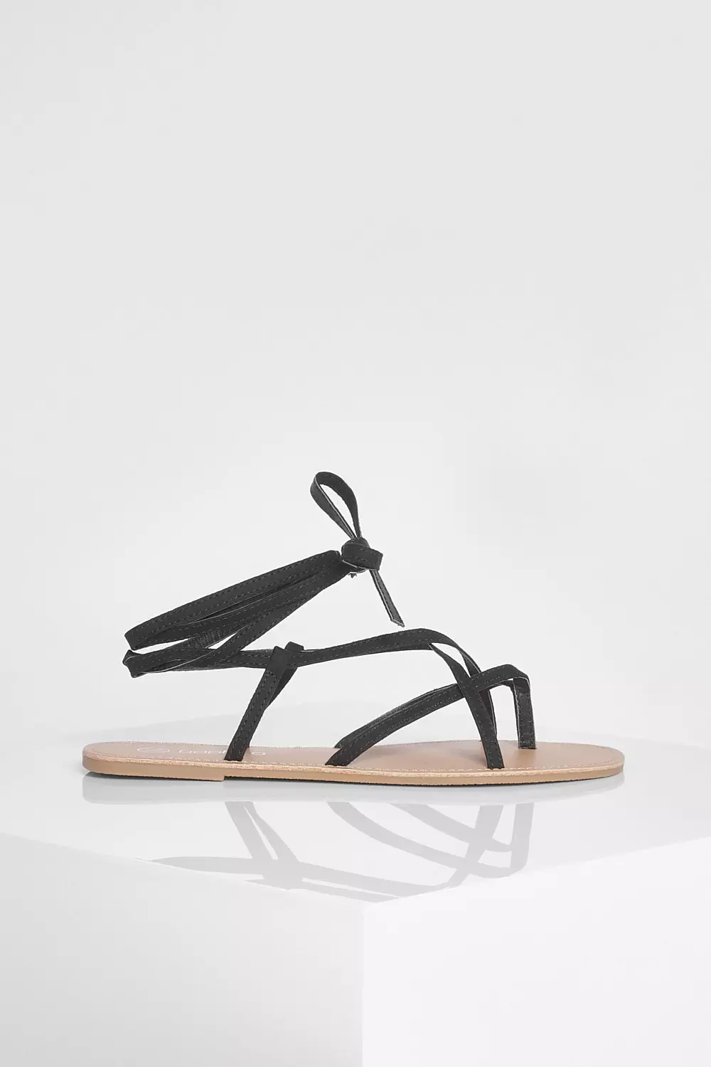 Black Strappy Ankle Tie Sandal alternative image
