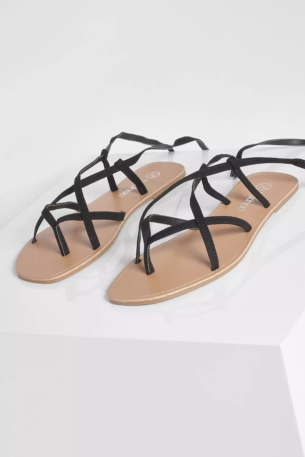 Black Strappy Ankle Tie Sandal alternative image