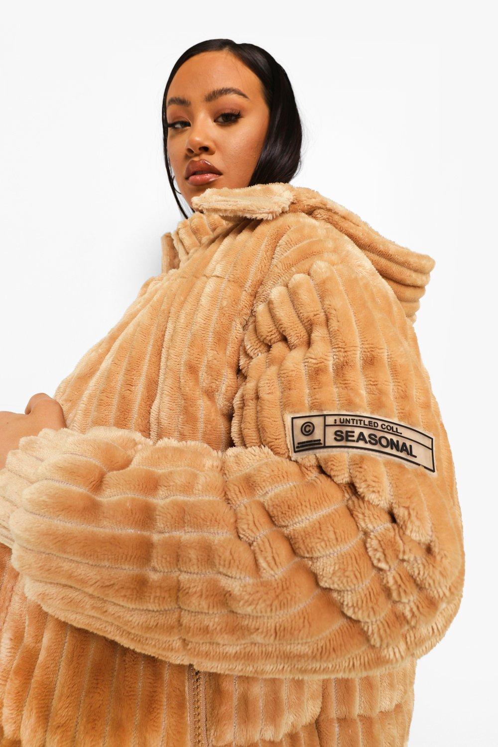 Jumbo Cord Oversized Puffer Coat boohoo