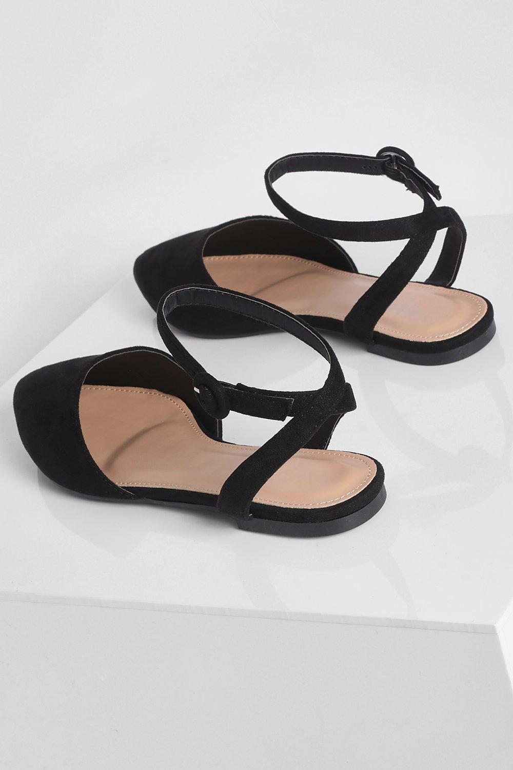 Strappy hot sale ballet flats