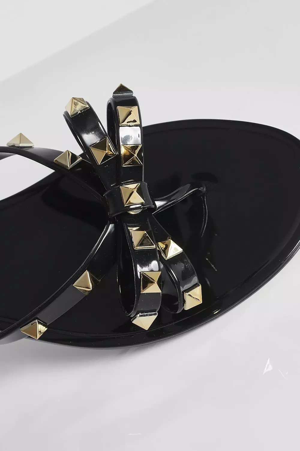 Studded bow jelly store sandals