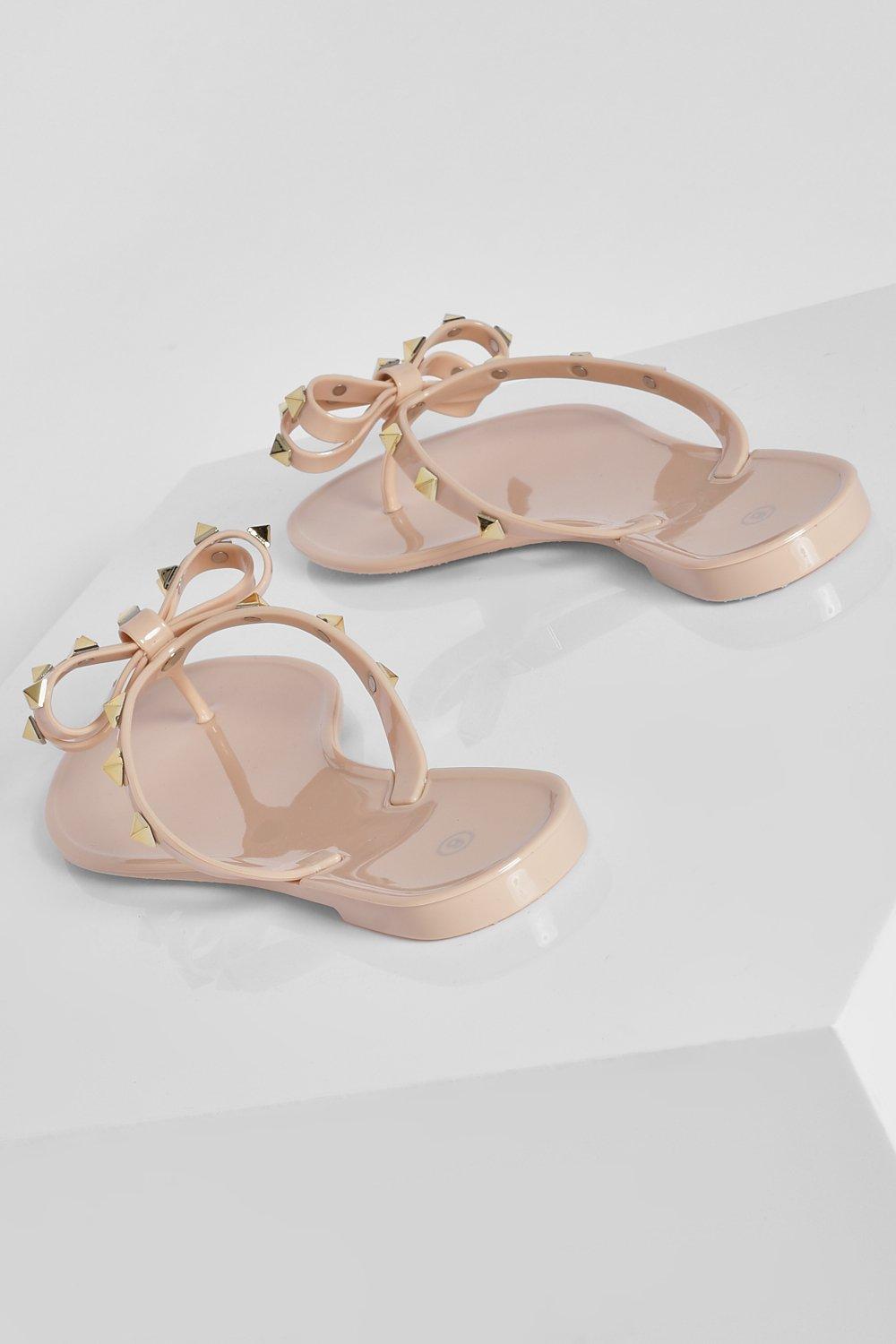 Wide Width Studded Bow Jelly Flip Flop