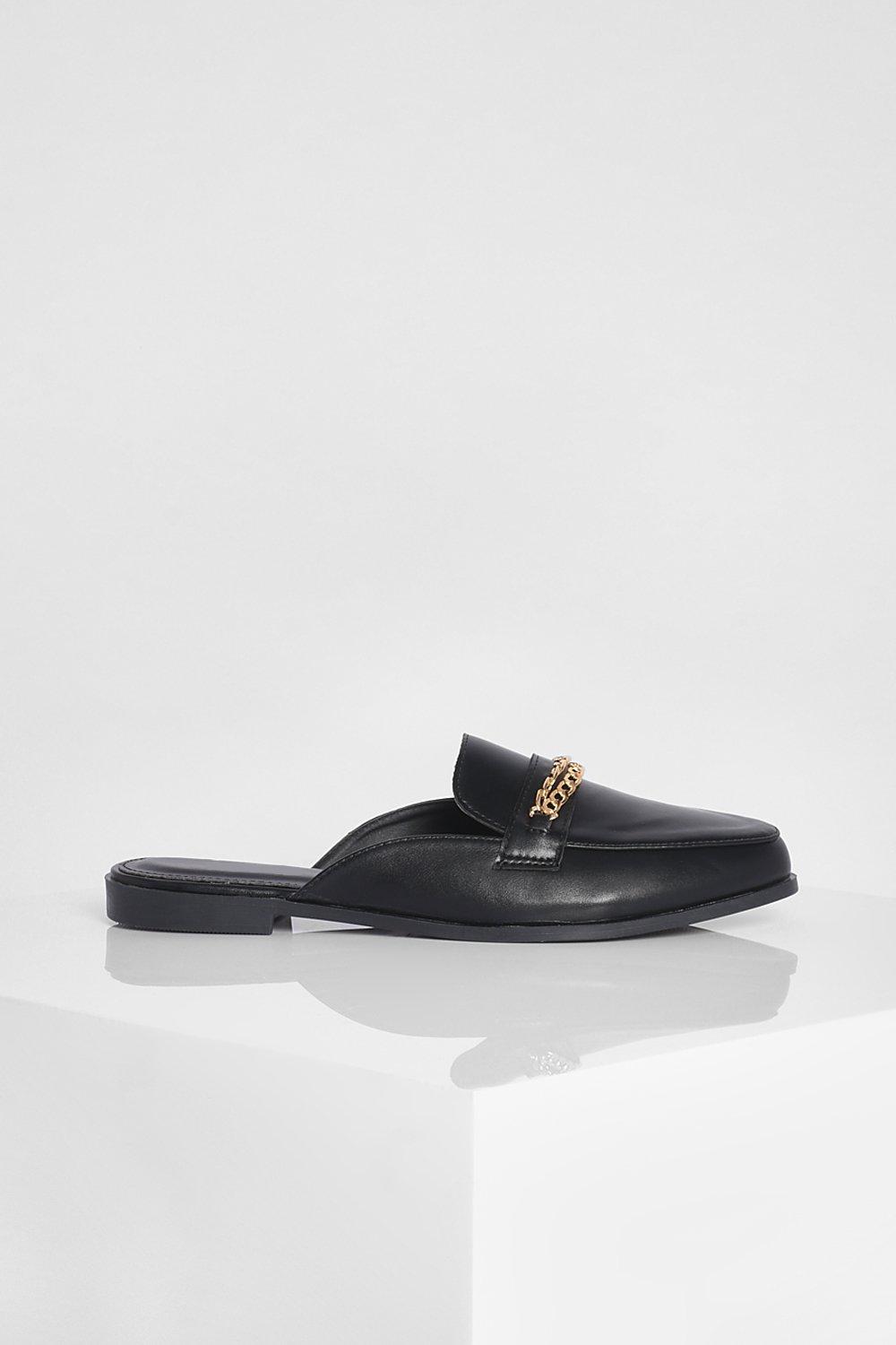 black loafer mules