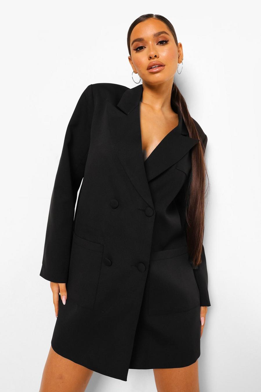 Robe blazer oversize coupe carrée, Black noir image number 1