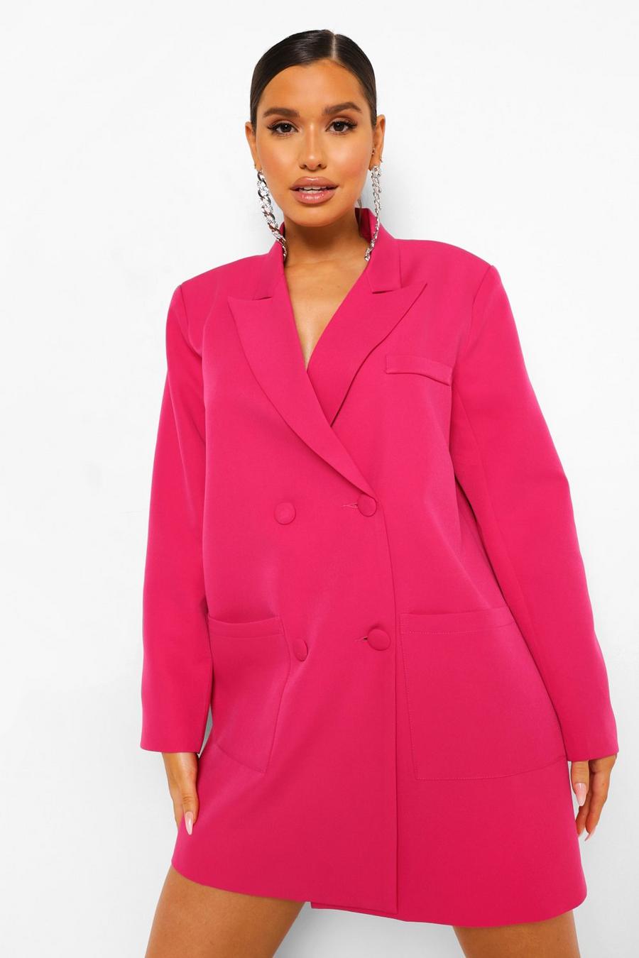Bright pink Oversized Boxy Blazer Dress image number 1