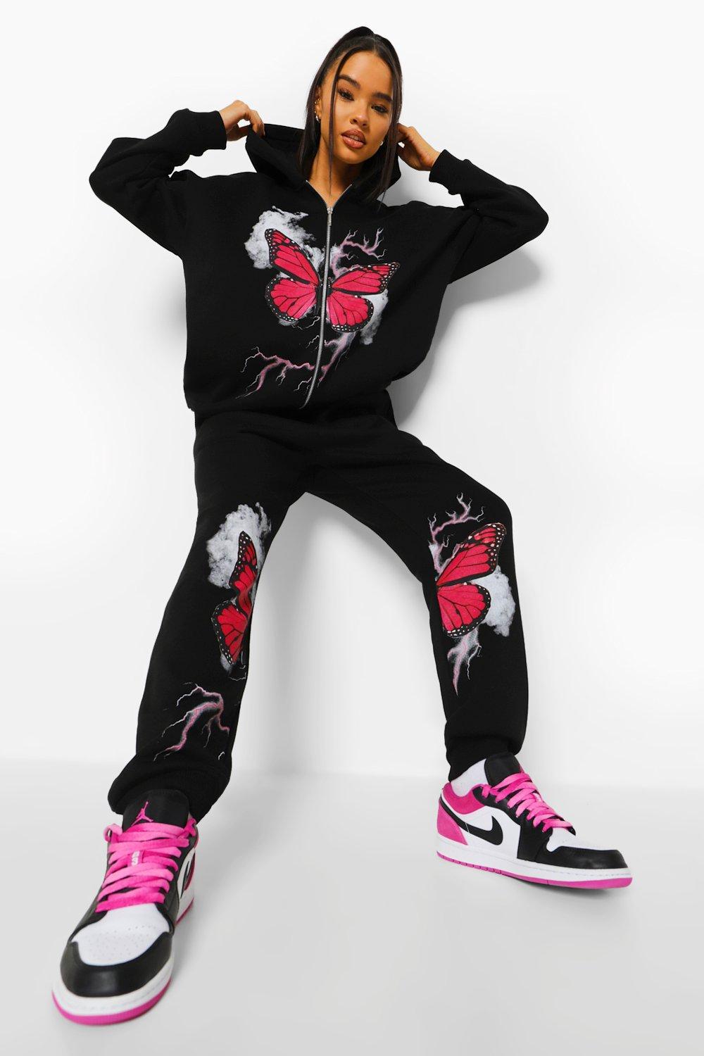 Oversized Butterfly Zip Through Tracksuit