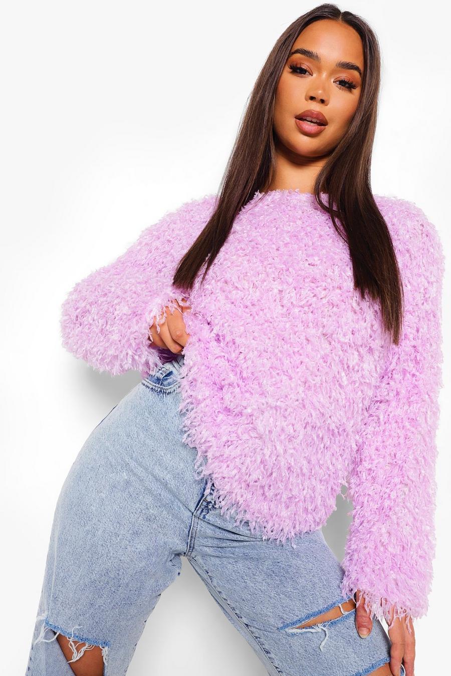 Lilac Feather Knitted Sweater image number 1
