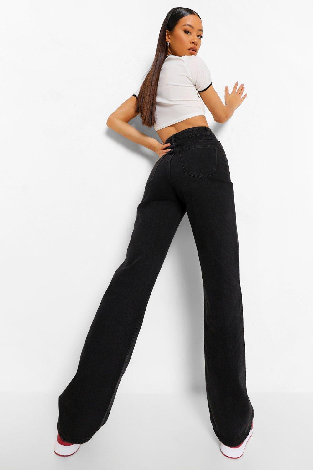 Boohoo wide leg jeans hotsell