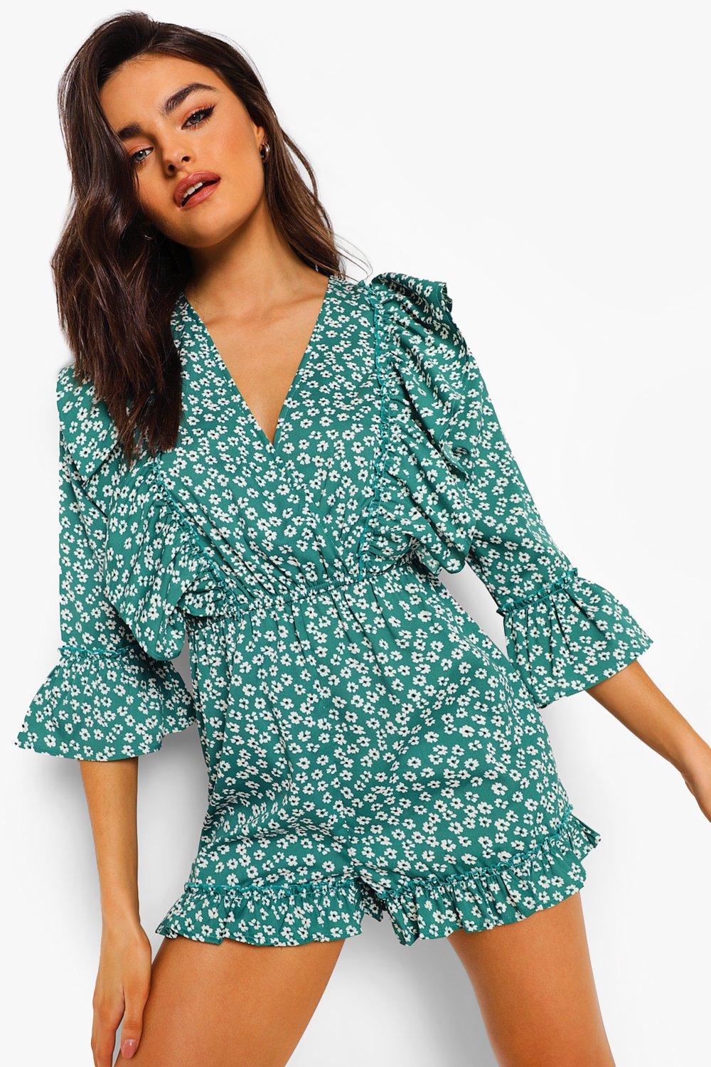 Ruffle store wrap romper