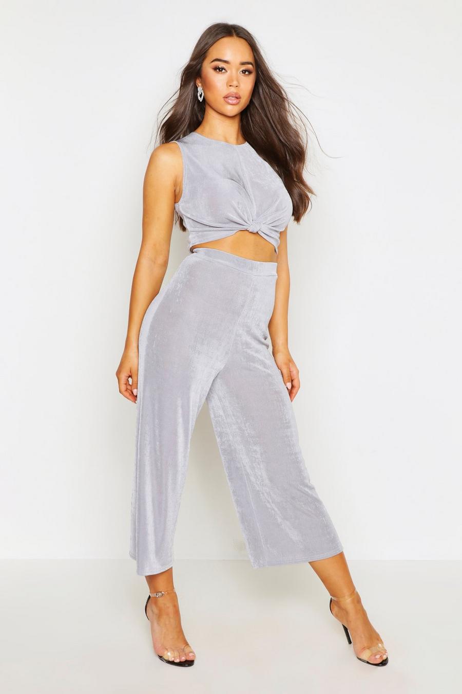 Knot Front Top & Relaxed Culotte Co-ord image number 1