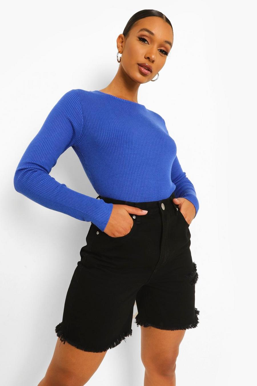 Cobalt Rib Knitted Sweater image number 1