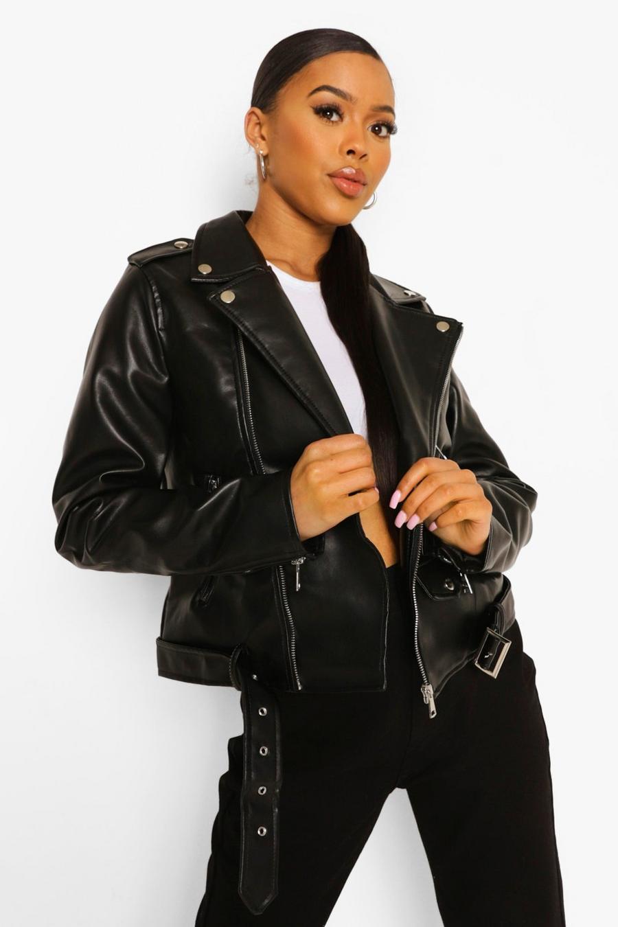 Women's Pocket Detail Faux Leather Biker Jacket | Boohoo UK
