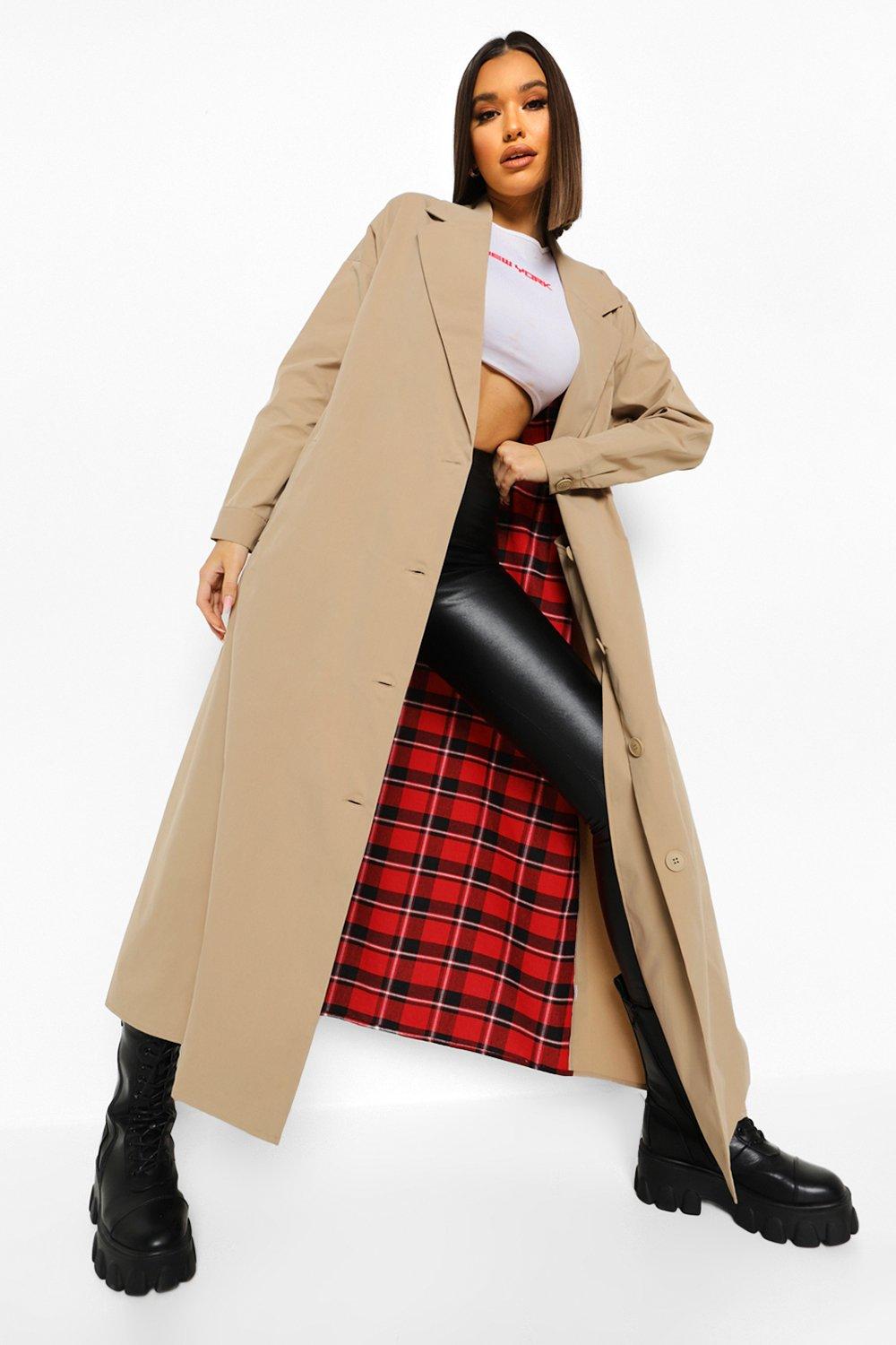 Boohoo Belted Trench Coat