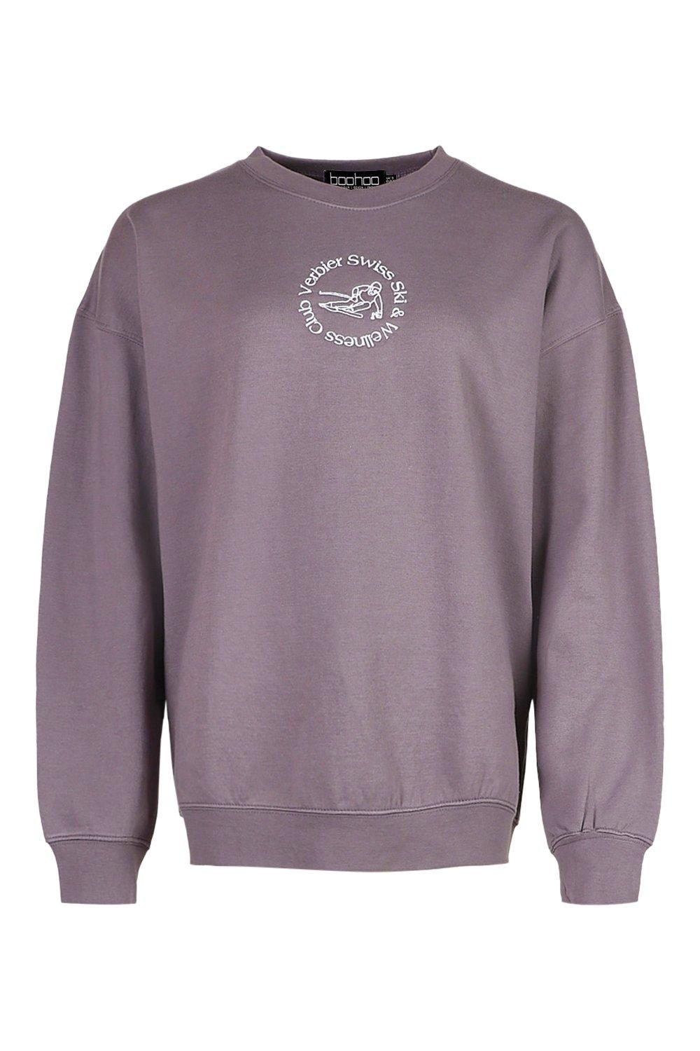 Embroidered ski sweatshirt sale