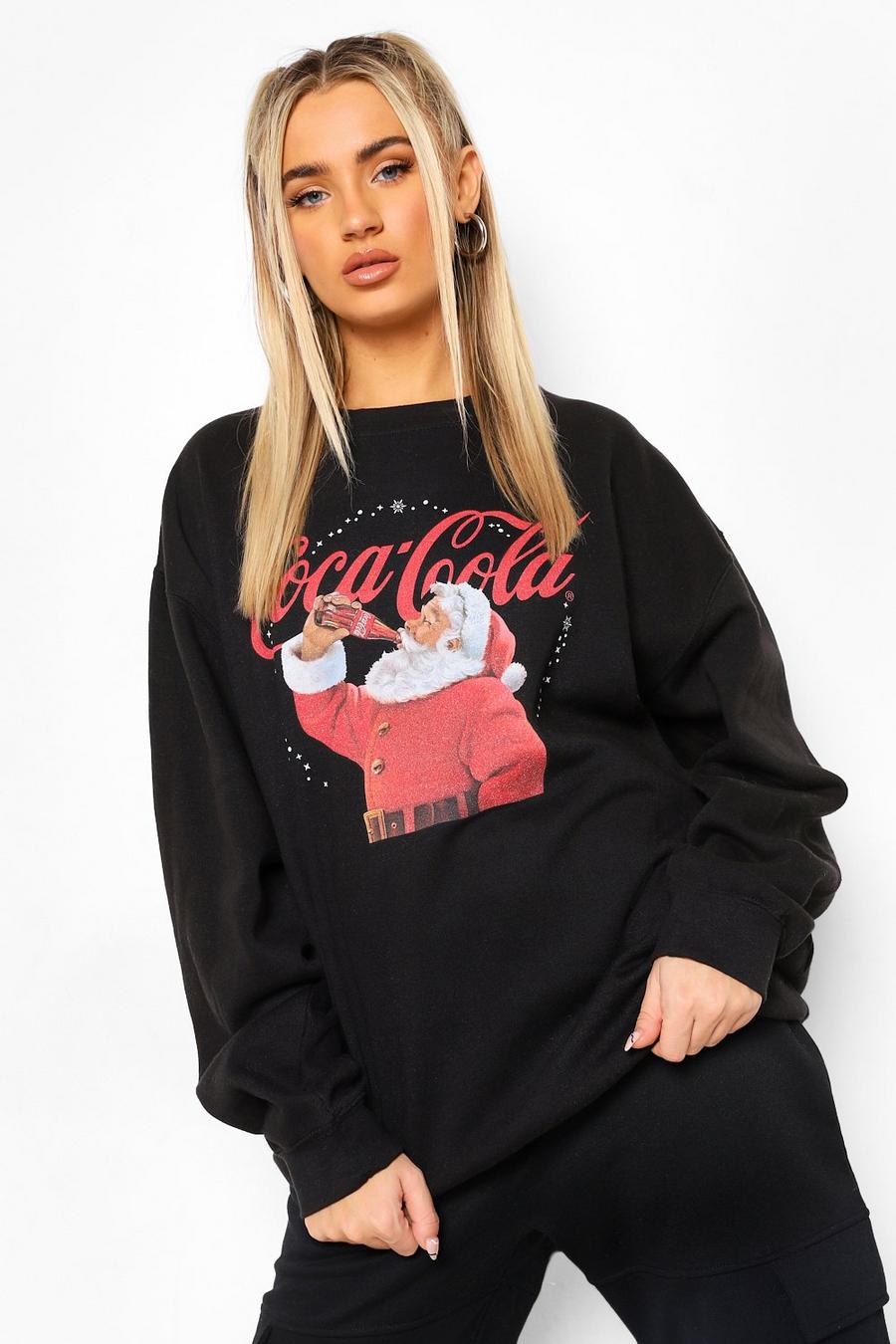 Coca Cola Weihnachts-Sweatshirt, Schwarz black image number 1