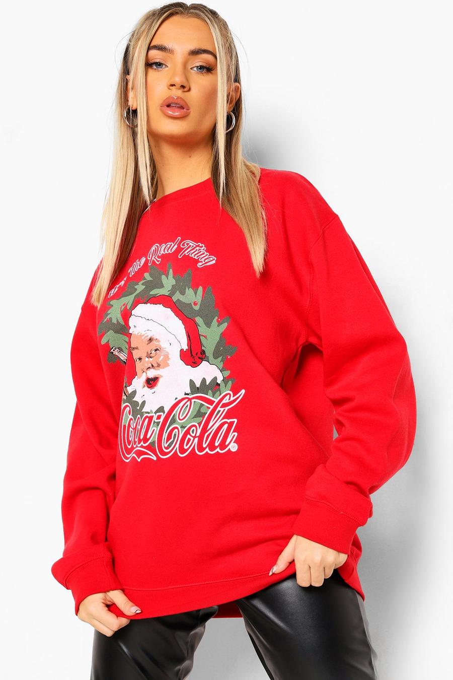 Red Coca Cola Xmas Wreath Sweatshirt image number 1