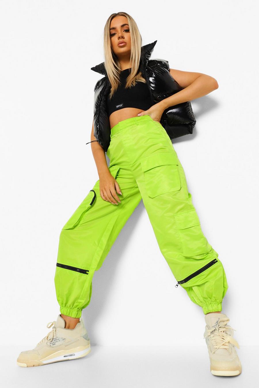 Neon-green Neon Shell Cargo Pants image number 1