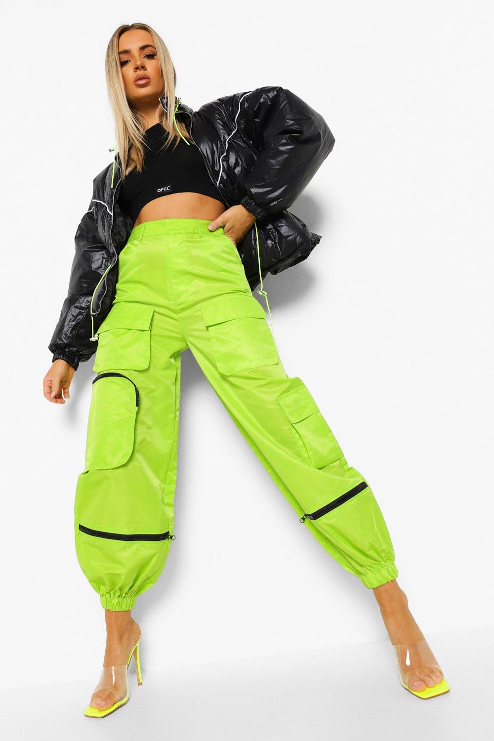 Double Crazy Neon Green Cargo Pants  Neon outfits, Green cargo pants,  Clothes for women