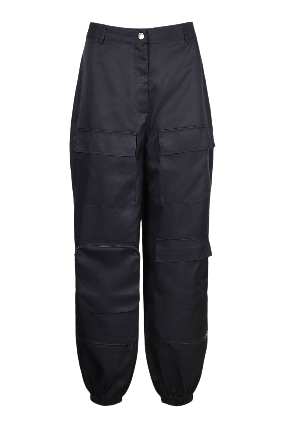Petite Black Multi Pocket Detail Cargo Pants