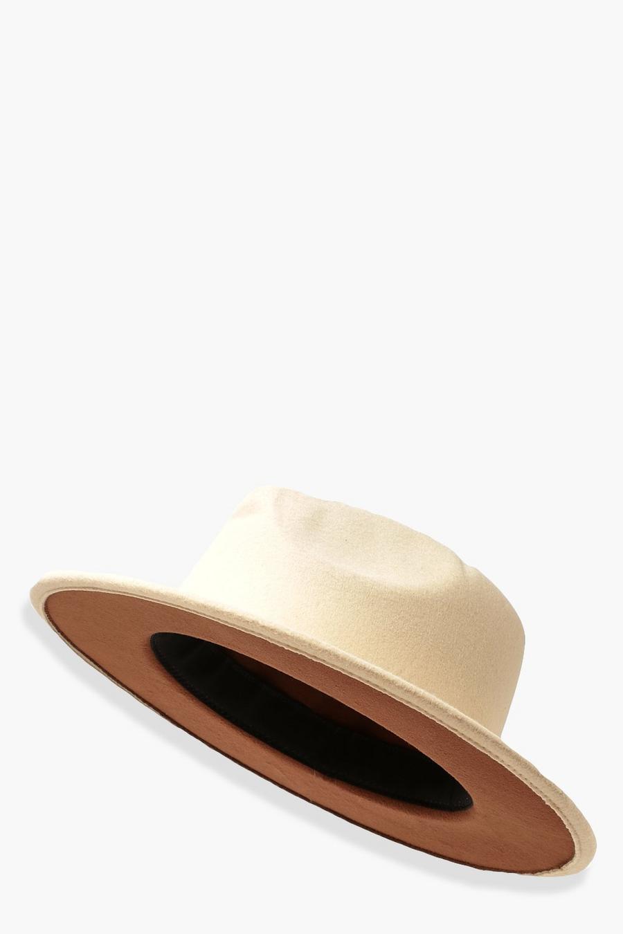 קרם כובע פדורה עם חלק תחתון בצבע שוקולד image number 1