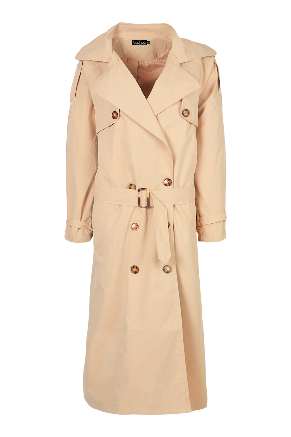 Oversized Woven Belted Trench Coat