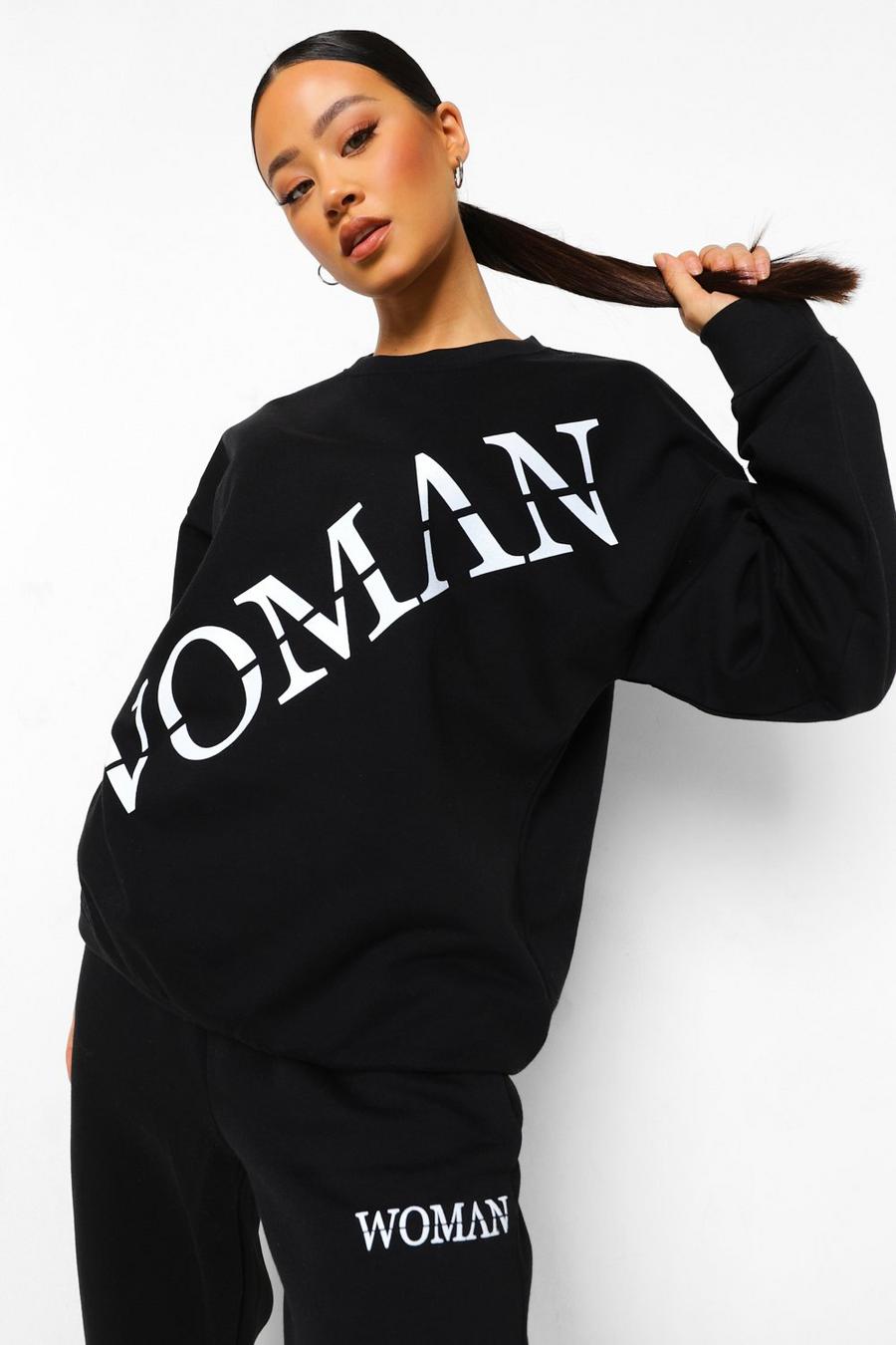 Woman Roman Across Print Oversized Sweatshirt image number 1