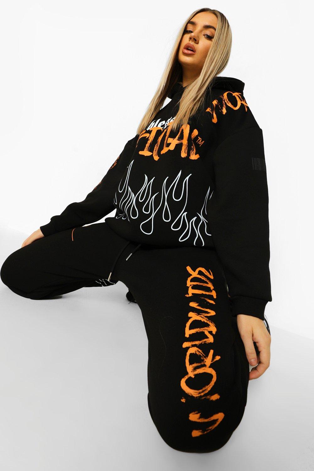 Boohoo cheap black tracksuit