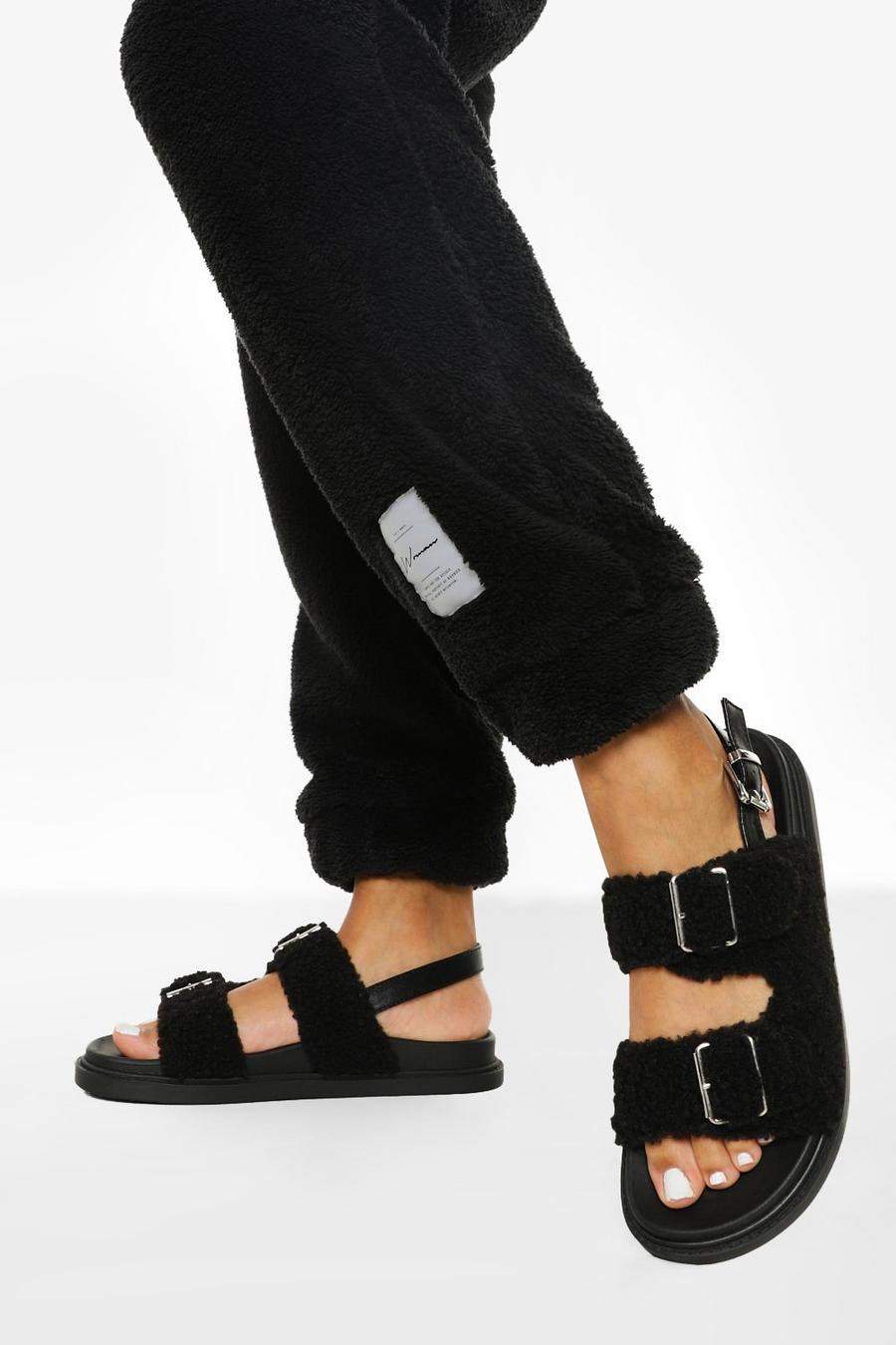 Sandale mit zwei Bändern und Fußbett, Schwarz image number 1