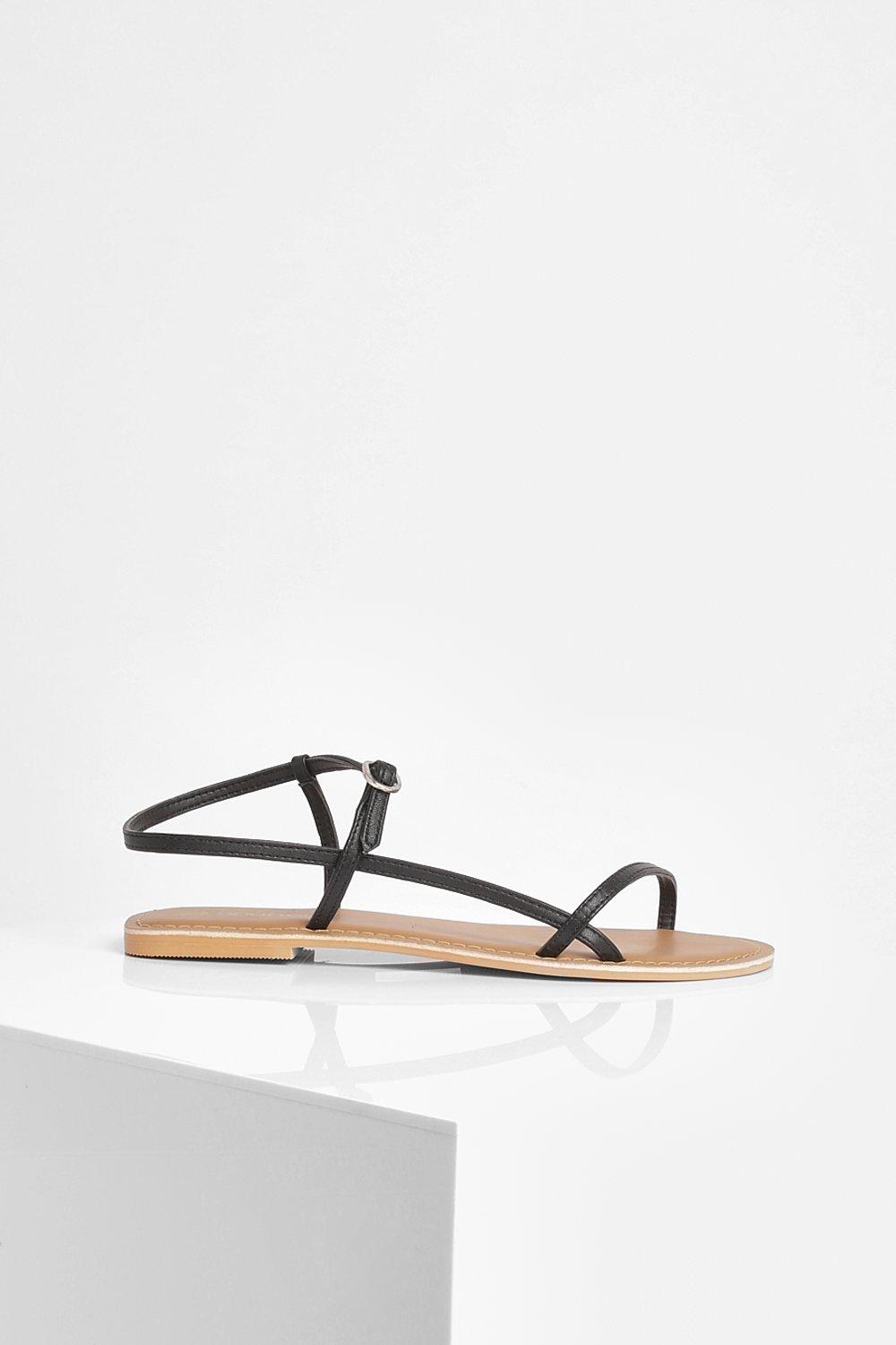 Thin strap leather store sandals