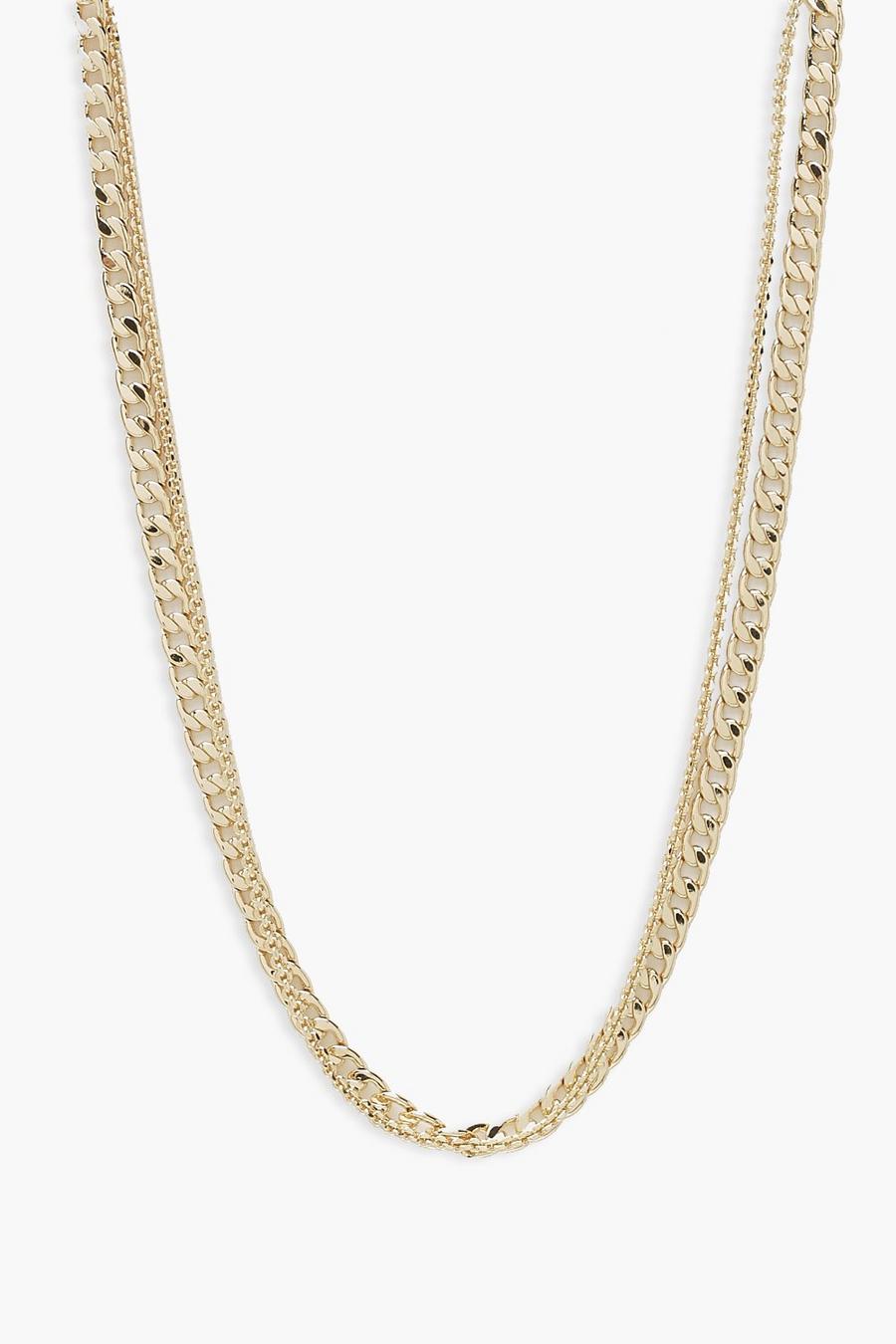 Layered Curb Chain, Gold image number 1