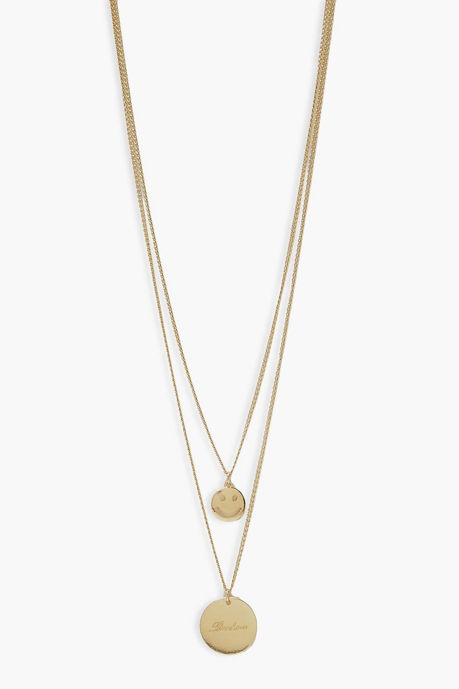 Gold Dubbele Happiness Ketting image number 1