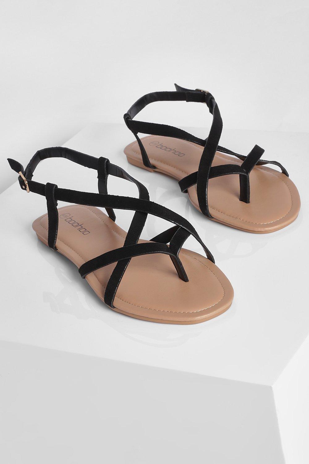 Wide Fit Toe Post Basic Strappy Sandal boohoo AU