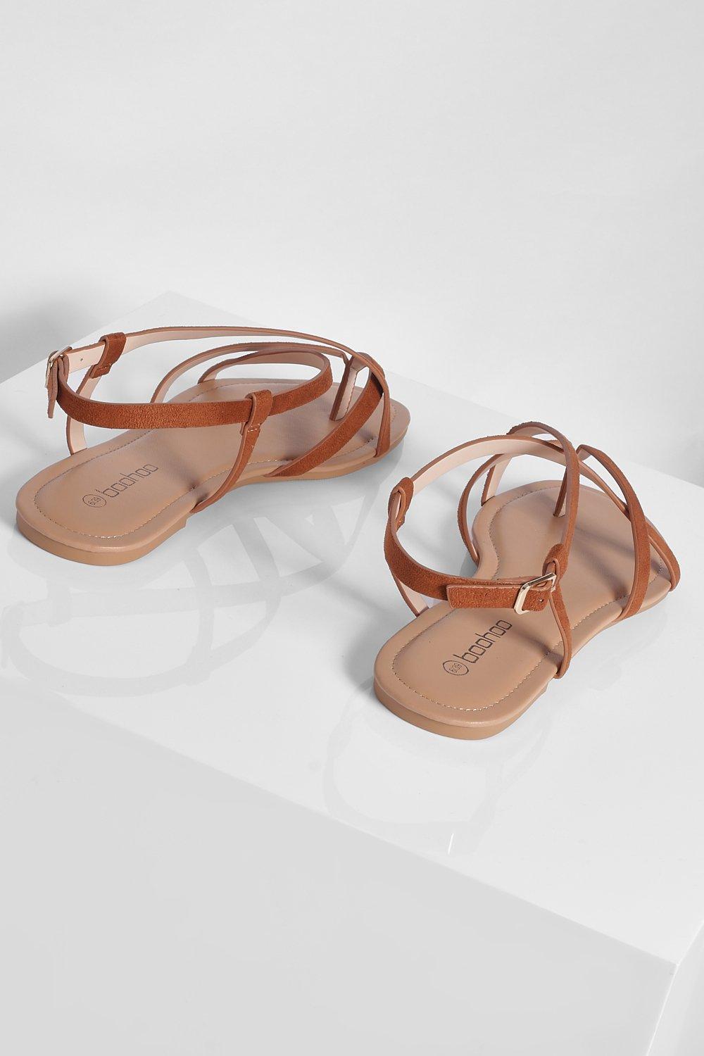 Wide Fit Toe Post Basic Strappy Sandal boohoo