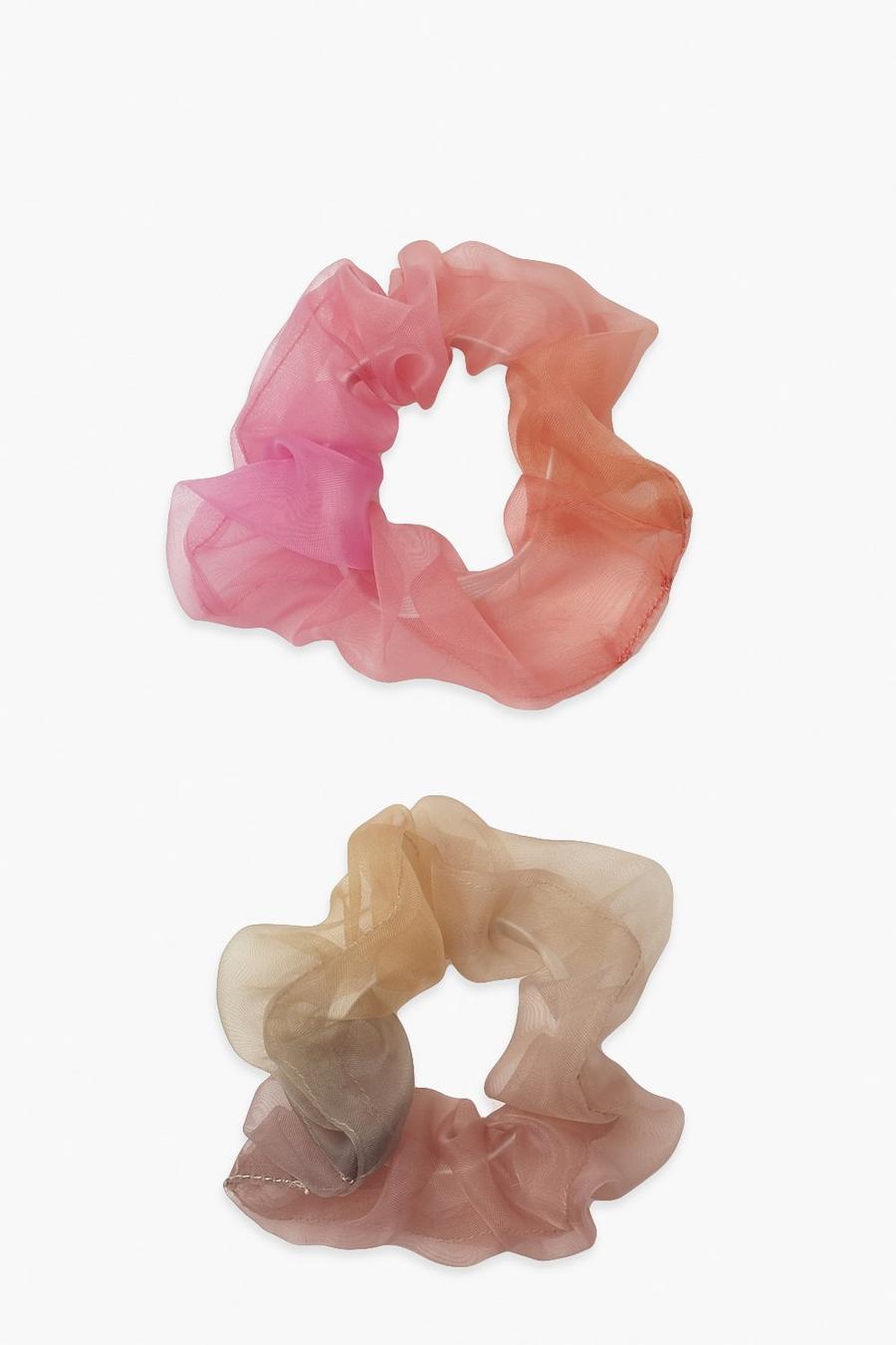 Rust Organza Ombre Scrunchie 2 Pack image number 1