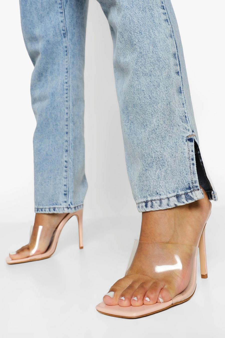 Nude Clear Square Toe Mule image number 1